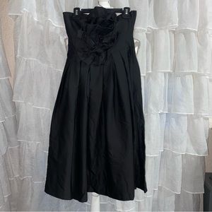 NWT H&M Strapless Ruffle Front Party Dress in Black Size 4